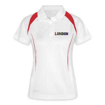 London Varsity Rainbow - Frauen Polo atmungsaktiv - Weiß/Navy - Vorne