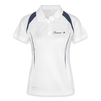 Maman - Polo respirant Femme - blanc/marine - Devant