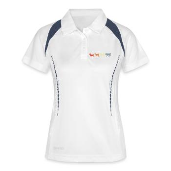 Vintage Dog Evolution - Frauen Polo atmungsaktiv - Weiß/Navy - Vorne