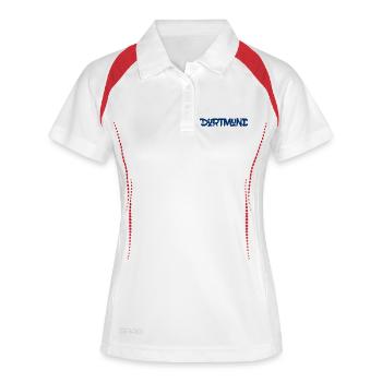 Dortmund - Ruhrpott - NRW - Zeche - Zollverein - Frauen Polo atmungsaktiv - Weiß/Navy - Vorne