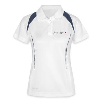 Tante Leben - Frauen Polo atmungsaktiv - Weiß/Navy - Vorne