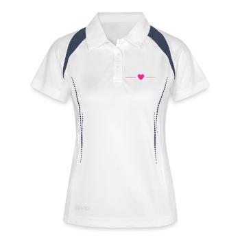 Minimal Pink Heart | Simple Love Design - Frauen Polo atmungsaktiv - Weiß/Navy - Vorne