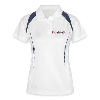 6061912 122114662 Promotion - Frauen Polo atmungsaktiv - Weiß/Navy - Vorne