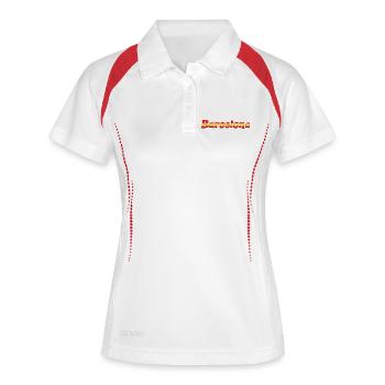 Barcelona - Frauen Polo atmungsaktiv - Weiß/Navy - Vorne