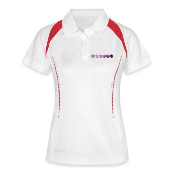 Abstrakte Farbwelten T-Shirt Design - Frauen Polo atmungsaktiv - Weiß/Navy - Vorne