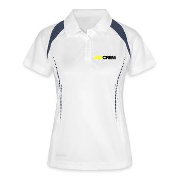 JGA Crew - Emblem - Frauen Polo atmungsaktiv - Weiß/Navy - Vorne