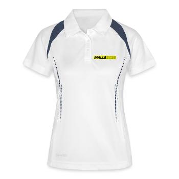 Malle 2026 - Frauen Polo atmungsaktiv - Weiß/Navy - Vorne