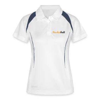 Basket Ball / Basketball / Basktet-Ball / Sport - Polo respirant Femme - blanc/marine - Devant