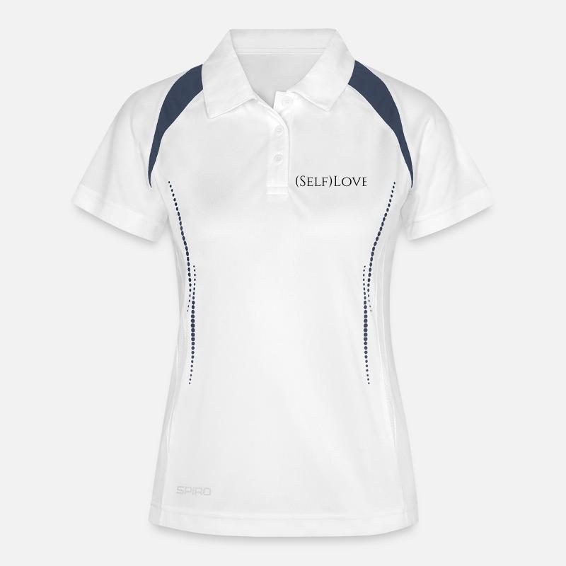 selflove - Women's Polo breathable - white/navy