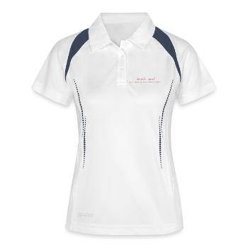 Heute mal scheu & schüchtern - Frauen Polo atmungsaktiv - Weiß/Navy - Vorne