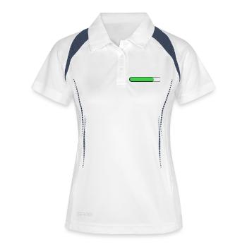 Durchschnittliche Spurweite Grün (drei Viertel) - Frauen Polo atmungsaktiv - Weiß/Navy - Vorne