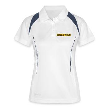 Hallo Welt! - Frauen Polo atmungsaktiv - Weiß/Navy - Vorne