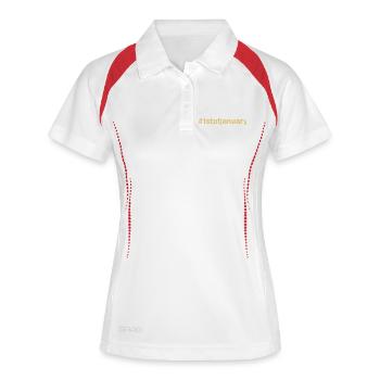 né le 1er janvier Anniversaire anniversaire - Polo respirant Femme - blanc/marine - Devant