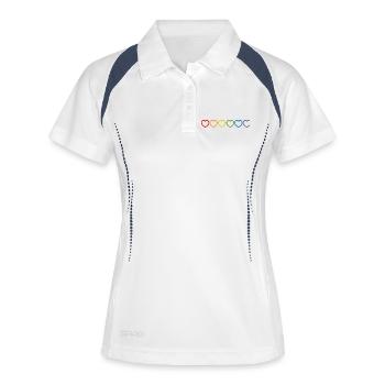 Contour des cœurs arc-en-ciel - Polo respirant Femme - blanc/marine - Devant