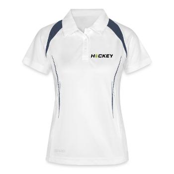 Hockey - Frauen Polo atmungsaktiv - Weiß/Navy - Vorne