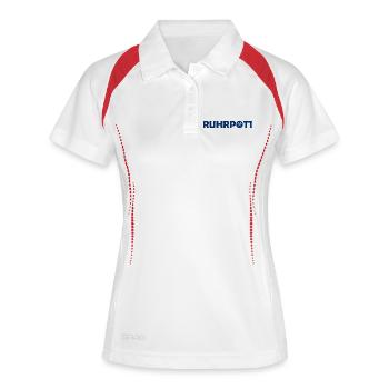 Ruhrpott - Dat hat wat mittn Herz zu tun - Zeche - Frauen Polo atmungsaktiv - Weiß/Navy - Vorne