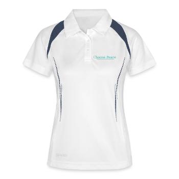 NEW -- Choose Peace – Inspirational Quote Design! - Women's Polo breathable - white/navy - Front