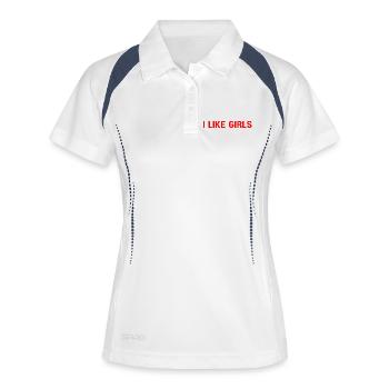 Ich mag Mädchen - Frauen Polo atmungsaktiv - Weiß/Navy - Vorne