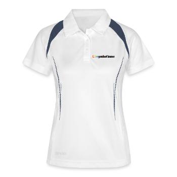 Liebe gewinnt immer Frieden Statement Vielfalt - Frauen Polo atmungsaktiv - Weiß/Navy - Vorne