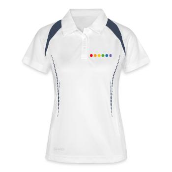 rainbow balls LGBT lgbtqi queer lgbt csd tshirt - Frauen Polo atmungsaktiv - Weiß/Navy - Vorne