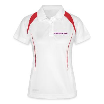#Bride Crew hen night - Frauen Polo atmungsaktiv - Weiß/Navy - Vorne