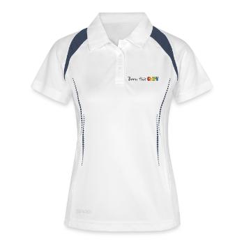 Rainbow né ce gay - Polo respirant Femme - blanc/marine - Devant