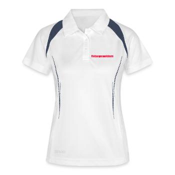 Rettungssanitäterin Schriftzug - Frauen Polo atmungsaktiv - Weiß/Navy - Vorne