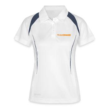Team Oranje - Nederland - Netherlands Niederlande - Frauen Polo atmungsaktiv - Weiß/Navy - Vorne