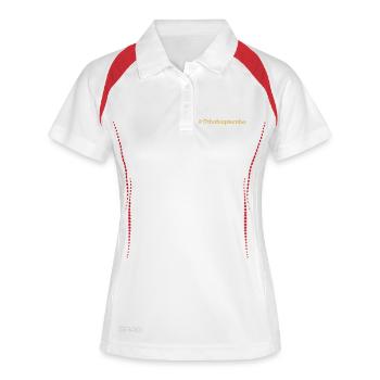né le 17 septembre Anniversaire anniversaire - Polo respirant Femme - blanc/marine - Devant