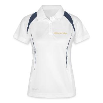 geboren am 16. Oktober Geburtstag birthday - Frauen Polo atmungsaktiv - Weiß/Navy - Vorne