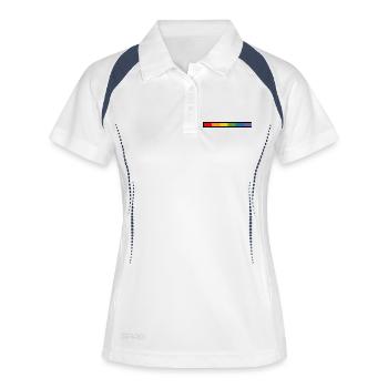 LGBT Tshirt design CSD Shirt - Frauen Polo atmungsaktiv - Weiß/Navy - Vorne