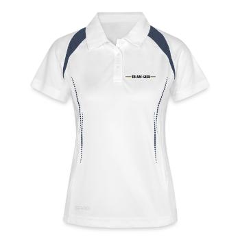Team Germany Deutschland - Frauen Polo atmungsaktiv - Weiß/Navy - Vorne
