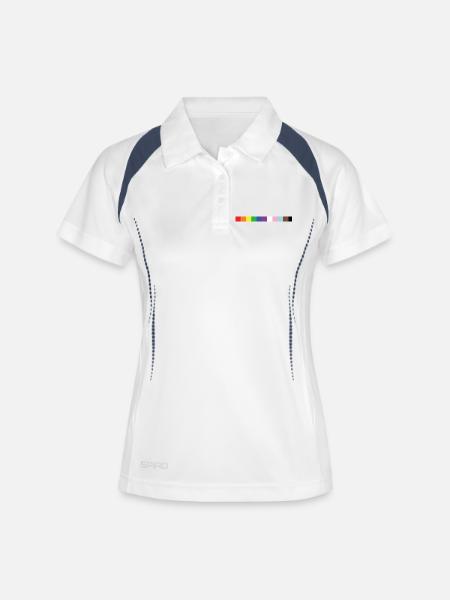 LGBTQ colour medal  - Women's Polo breathable - white/navy