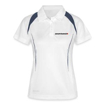 AMORINOMIE - Polo respirant Femme - blanc/marine - Devant