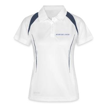 Verpixel Dich Gamer Nerd Gaming Minimalistisch - Frauen Polo atmungsaktiv - Weiß/Navy - Vorne