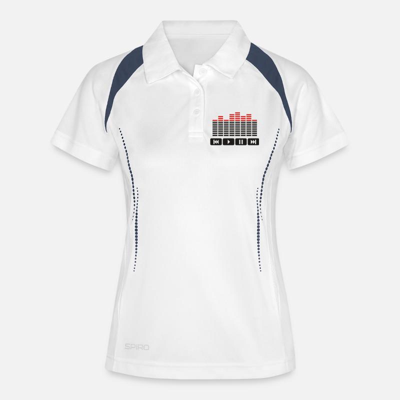 Equalizer audio player dj - Women's Polo breathable - white/navy