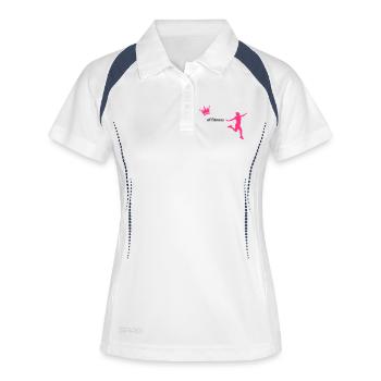 fitness - Women's Polo breathable - white/navy - Front