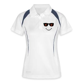 Lunettes de soleil - Polo respirant Femme - blanc/marine - Devant