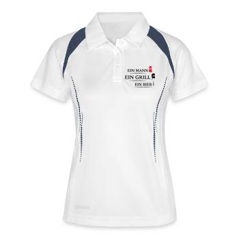 Grill - Frauen Polo atmungsaktiv - Weiß/Navy - Vorne