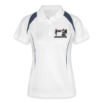 An antique sewing machine - Women's Polo breathable - white/navy - Front