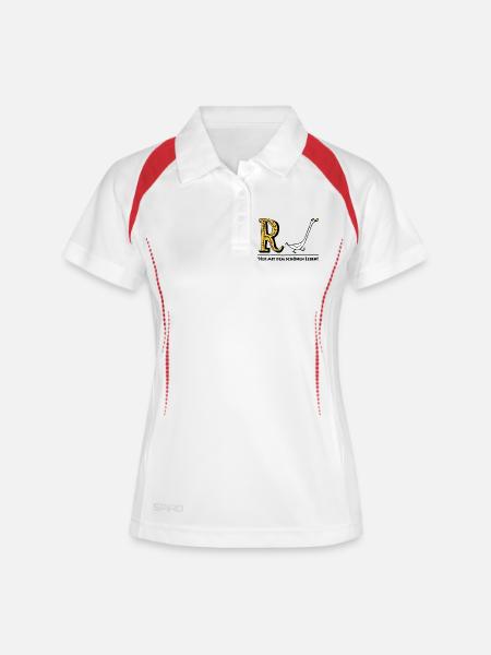 Wortspiel Rente - Frauen Polo atmungsaktiv - Weiß/Navy