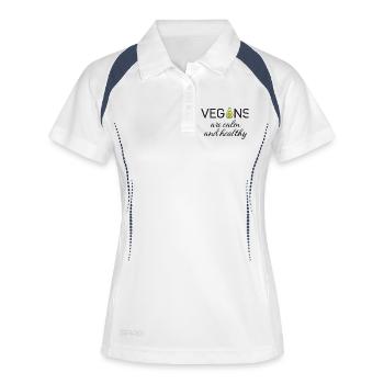 Vegans are calm and healthy - Women's Polo breathable - white/navy - Front