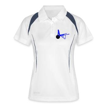 Pflasterstein-Schubkarren-Logo - Frauen Polo atmungsaktiv - Weiß/Navy - Vorne