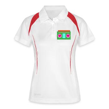 Conception de coeur coloré pour l’amour - Polo respirant Femme - blanc/marine - Devant