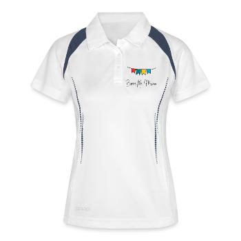 BONNE FÊTE MAMAN. MAMAN. FÊTE DES MÈRES. JE T'AIME - Polo respirant Femme - blanc/marine - Devant
