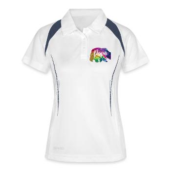 Ours Père Batik Tie Dye Ours - Polo respirant Femme - blanc/marine - Devant