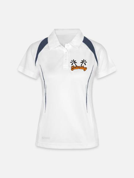 Samedi Le design du week-end - Polo respirant Femme - blanc/marine