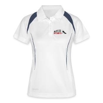 Evolution Kitesurfen - Frauen Polo atmungsaktiv - Weiß/Navy - Vorne