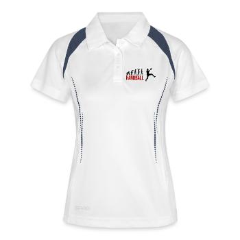 Evolution Handball - Frauen Polo atmungsaktiv - Weiß/Navy - Vorne