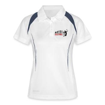 Evolution Volleyball - Frauen Polo atmungsaktiv - Weiß/Navy - Vorne